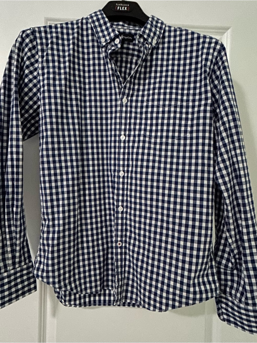 Beverly Hills Polo Club Navy and White Gingham Button-Down Shirt